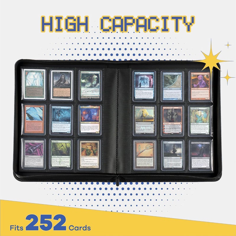 CLOVERCAT 9-Pocket Toploader Binder, Clovecat Premium Card Book, Holds 252 Trading Card with 20 Removable Top-loader Sleeves, PU Card Holder Folders,Card Album for MTG, TCG, Yugioh, Game & Sports Cards (Pink) - Image 4
